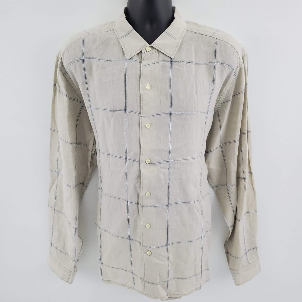 Men's Beige Checkered Shirt